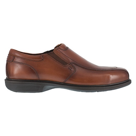 Men's Oxford Shoe, Steel Toe, Leather Upper, Rubber Outsole, Lace Up, Brown, 10 D