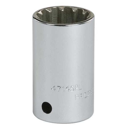1/4 in Drive, 3/8" Spline SAE, Socket, 12 Points,  Steel, Chrome, 3/8 in