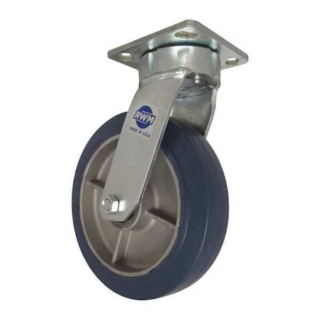 Kngpnlss Plat Cstr,Swvl,Rubr,8",1000 lb