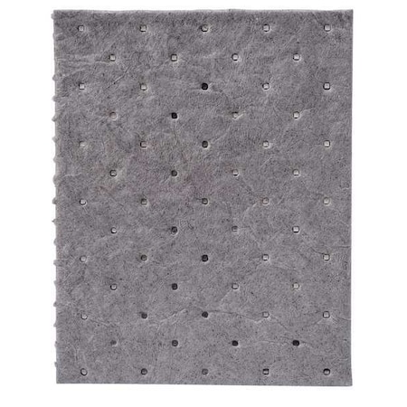 Sorbent Pad, 11 gal, 7 1/2 in x 10 in, Universal, Gray, 200 PK