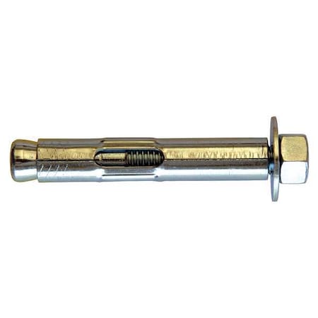 Sup-R-Sleeve Sleeve Anchor, 1/2" Dia., 3" L, Carbon Steel Zinc Plated, 10 PK