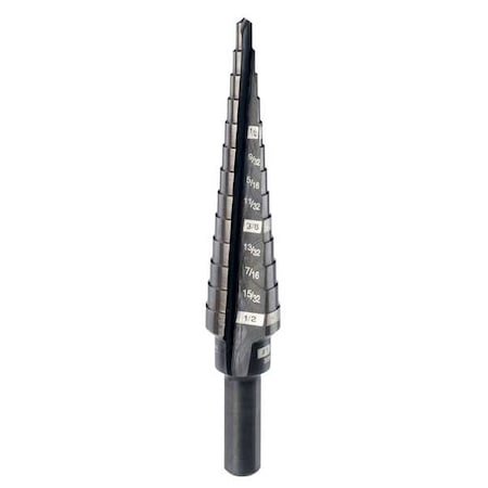 No. 1 Step Drill Bit, 1/8" - 1/2" by 1/32"