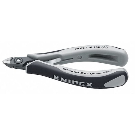 4-3/4" Precision Electronics Side Cutter, ESD, Ergonomic Grip