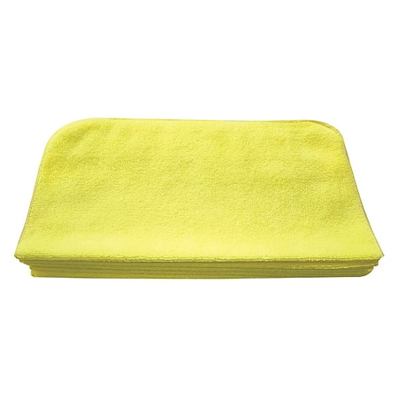 Microfiber Cloth Wipe 16" x 16", Yellow, 12PK