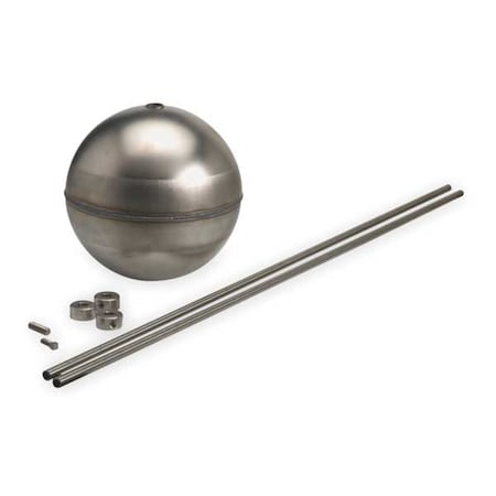 Float and Rod Assembly,Round,SS,7 In