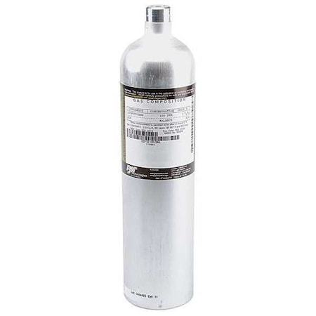 Calibration Gas, Carbon Dioxide, Carbon Monoxide, Hydrogen Sulfide, Methane, Oxygen, 58 L