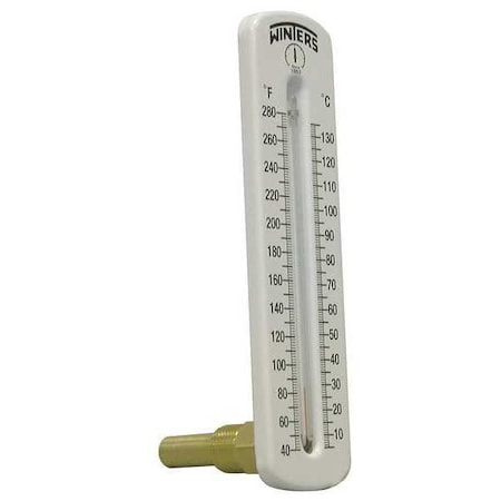 Thermometer, Analog, 40-280 degF, 1/2in NPT
