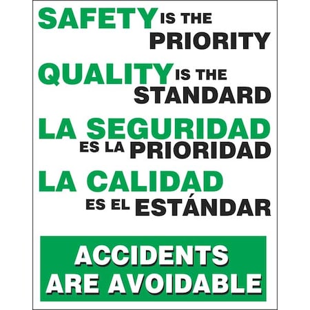 Safety Scoreboard, 22 in H x, 17 in W, Plastic