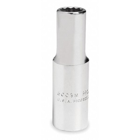 1/2 in Drive, 1/2" SAE Socket, 12 Points,  Steel, Blk Oxd, 1/2 in