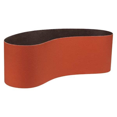 Sanding Belt, 6 in W, 48 in L, Coated, Ceramic, 36 Grit, Extra Coarse, 984F, Maroon