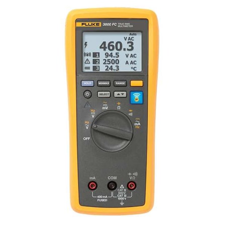 Digital Multimeter, 1,000 V Max DC, 0 V Max AC, TRMS, 6,000 Instrument Counts, LCD