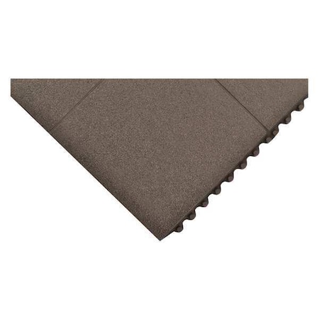 Interlocking Antifatigue Mat, 1/2" Thickness, Rubber, Black