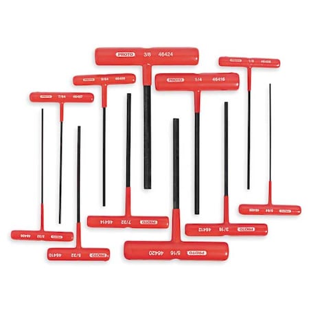 11 Piece SAE T-Shape Hex Key Set, J4968