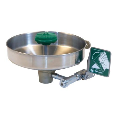 Plumbed Eyewash, Wall Mount, Plumbed, 14 1/12 in H., 14 3/4 in W