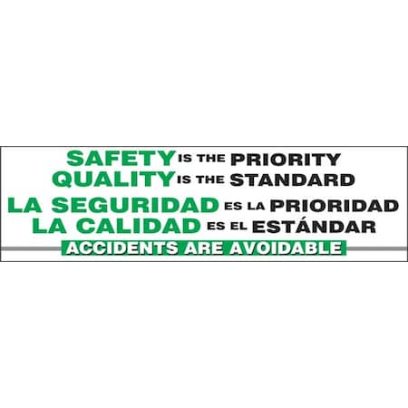 Safety Banner, 28 in H x, 96 in W, Poly Sheeting