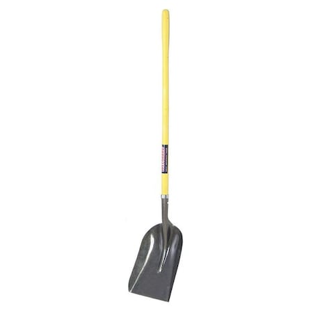No. 10 16 ga Scoop Shovel, Steel Blade, 46-3/4 in L, Natural Fiberglass Handle