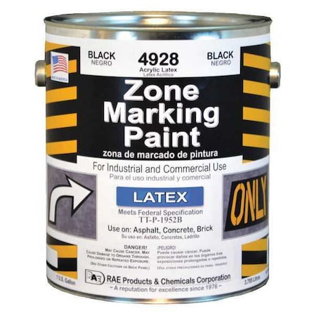 Traffic Zone Marking Paint, 1 gal., Black, Latex Acrylic -Based