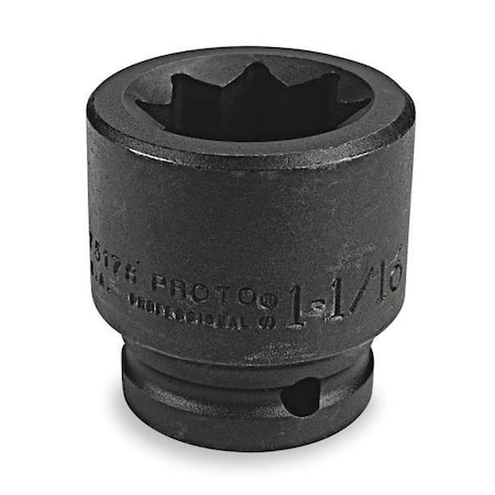 3/4 in Drive Impact Socket Standard Socket, black oxide,1 in