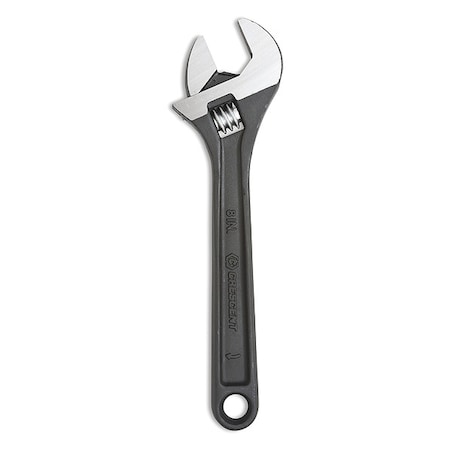8" Adjustable Black Oxide Wrench - Carded