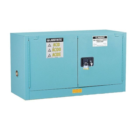 Hazardous Material Storage Cabinet, 17 gal, 1 Shelves, Steel, 43 in W x 24 in H x 18 in D, Blue