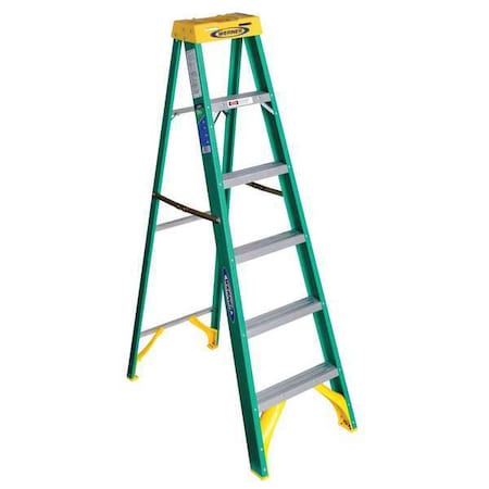 6 ft Fiberglass Stepladder, 225 lb Capacity
