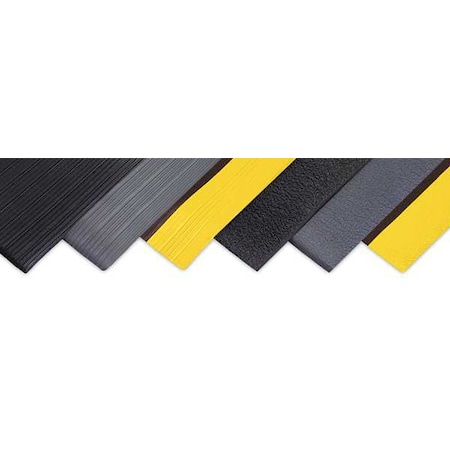 Antifatigue Mat, 3 ft. L x 2 ft. W, 3/8" Thickness, Closed Cell PVC Foam, Corrugated, Black