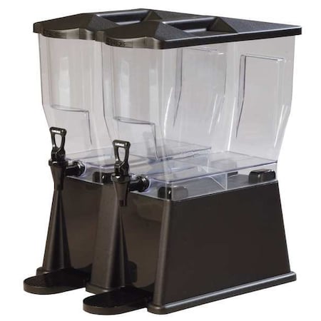 Beverage Dispenser,Double,6 Gal,Black