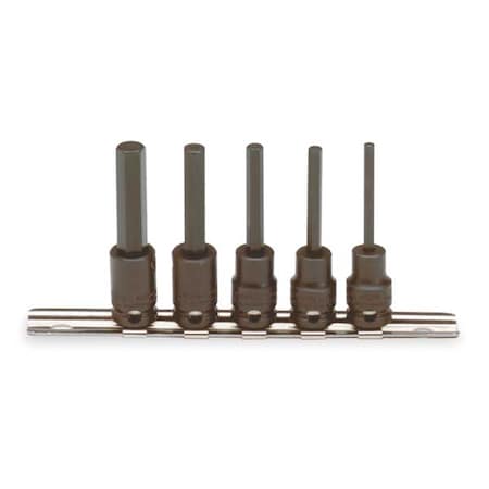 3/8" Drive Hex Bit Impact Socket Set, Metric, 5 pcs