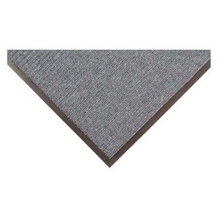 Entrance Mat, Indoor, Polypropylene, Ribbed Surface, Vinyl Back, 3/8 in Thick, 3 ft x 6 ft, Blue