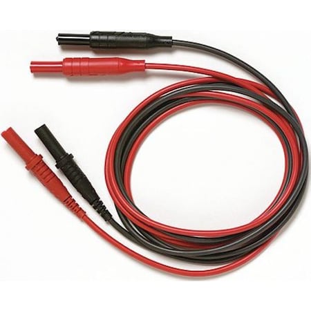 Replacement DMM Test Leads, CAT III 1000V, 4 ft., Silicone, Black, Red