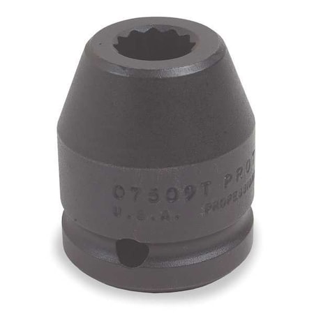 3/4 in Drive Impact Socket Standard Socket, black oxide, Steel,1 13/16 in