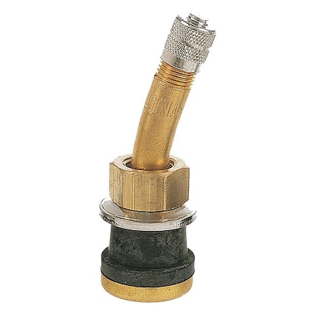 Tire Valve,Stdrd Bore,2in,Brass,PK10