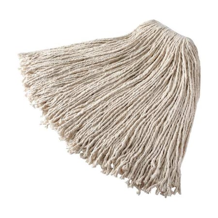 1 in String Wet Mop, 20 oz Dry Wt, Slide On Connection, Cut-End, White, Cotton, PK12