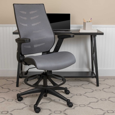 Mesh Drafting Chair, Dark Gray