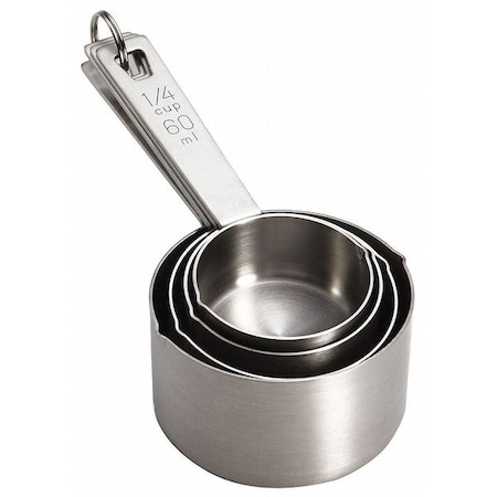 Stainless Steel Measuring Cup Set, 1/4, 1/3, 1/2, 1