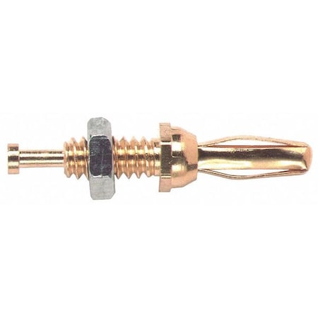 Miniature Banana Plug with Threaded Stud, 1 in, Amber