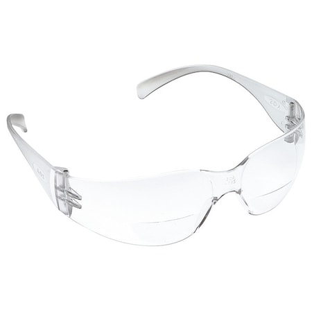 Virtua(TM) Reader Safety Glasses, Clear Wraparound Frame, 2.5 Diopter, Clear Lens, Anti-Fog Coating