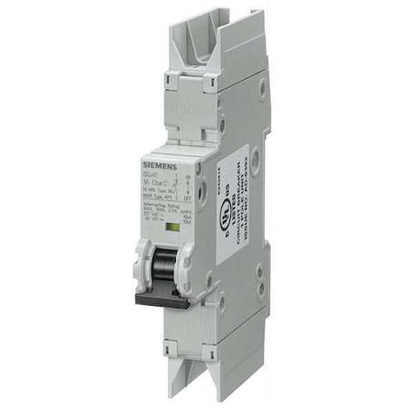 IEC Miniature Circuit Breaker, 5SJ4 Series, 6A, 1 Pole, 277V AC, 10kA at 277V AC, C Curve