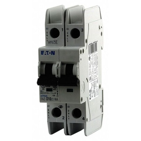 IEC Miniature Circuit Breaker, FAZ-NA Series, 10A, 2 Pole, 277/480V AC, 10kA at 277/480V AC