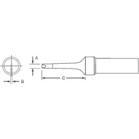 Soldering Tip, Narrow Screwdriver, 1.6 mm, For Use With 1UNE4
