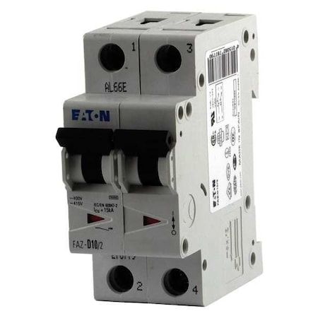 Circuit Breaker, FAZ Series, 1A, 2 Pole, 277/480V AC, 15kA at 277/480V AC, C Curve