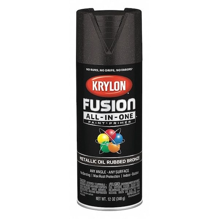 Metallic Spray Paint, Oil Rubbed Bronze, Metallic, Solvent, 12 oz