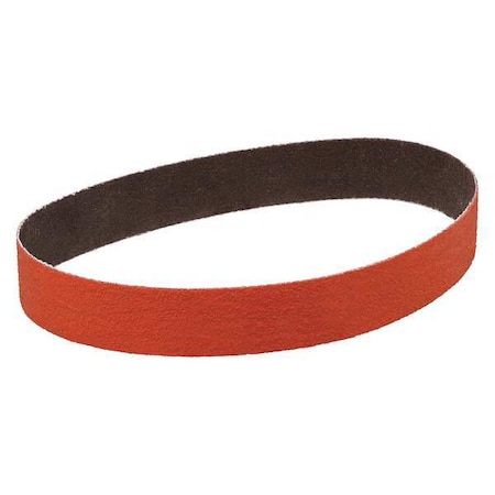 Sanding Belt, 1 in W, 11 in L, Coated, Ceramic, 60 Grit, Medium, 984F, Maroon