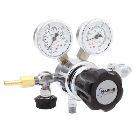 Specialty Gas Regulator, Carbon Dioxide, Single Stage, 0.825"-14 Inlet, 1/4 in Outlet, 0 to 15 psi
