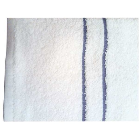 Pool Towel,White w/Blue Dobby,PK12