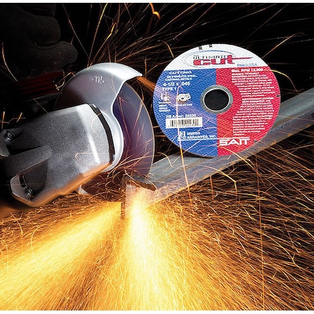 Abrasive Cut-Off Wheel, Type 1, 5 in Dia, 0.045 in Thick, 7/8 in Arbor Hole Size, Aluminum Oxide