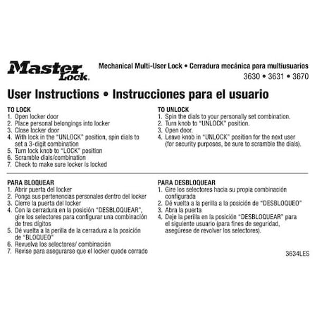 Instruction Sticker, English/Spanish, PK10