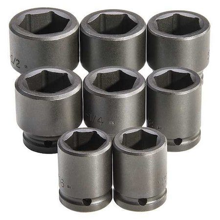 3/4" Drive 8 Piece Impact Socket Set - 6 Point