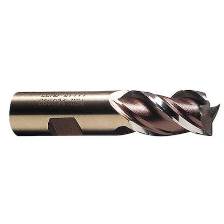4-Flute HSS Center Cutting Square Single End MIll Cleveland HG-4C Bright 7/16x3/8x1x2-11/16