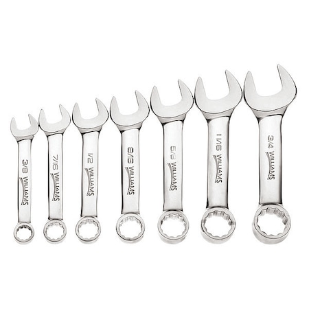 Williams Stubby Wrench Set,7 pcs.,3/8"-3/4"